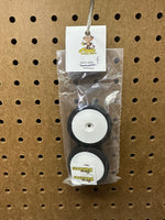 Gone Bananas Mini-B Foam Tires FRONT (2) (White Wheels)