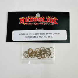 Muddslide 1/4 x .020 Brass Shims/ Rear Axle