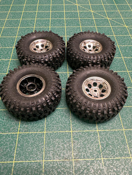 *New Traxxas Pre-Mounted Mickey Thompson Baja Pro Xs Tires (4) (Chrome)