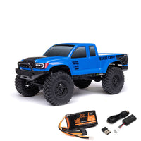 Axial 1/24 SCX24 Base Camp 4WD Rock Crawler Brushed RTR with Battery & Charger, Blue