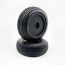 HackFab Blip Front Premounted Mini Oval Tires fits Losi Mini (Medium) (Black) (2)