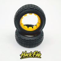 HackFab Swerve Front Mini Oval Tires fits Losi Mini (Super Soft) with closed cell foam inserts (2)