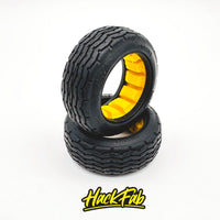 HackFab Swerve Front Mini Oval Tires fits Losi Mini (Super Soft) with closed cell foam inserts (2)