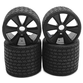 Gravity RC TYPE12 1/12th Pre-Mounted Rubber Tire Set (2F/2R) (Black)