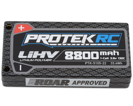 ProTek RC 1S 130C Low IR Si-Graphene + HV LiPo Battery (3.8V/8800mAh) w/4mm Connectors (ROAR Approved)