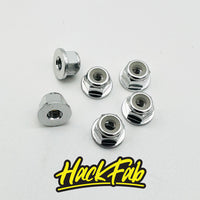 HackFab 3mm (M3) Flanged Aluminum Nylock Lock Nuts (6) (Silver)