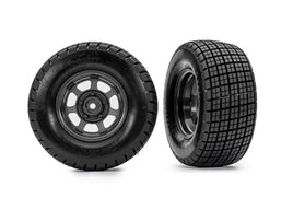 Traxxas Oval Graphite Gray Wheels with Hoosier Tires Pre-Glued 2WD Front