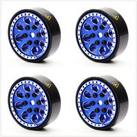 Treal 1.0 Beadlock Wheels(4P-Set) for Axial SCX24 1/24 Crawler Brass Ring Weighted 22g - Blue