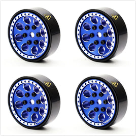 Treal 1.0 Beadlock Wheels(4P-Set) for Axial SCX24 1/24 Crawler Brass Ring Weighted 22g - Blue