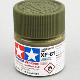 Tamiya XF-81 Flat Dark Green Acrylic Paint (10ml)