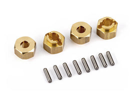 Traxxas Wheel Hubs, 7mm Hex, Brass (1 Gram Each) (4)/ Axle Pins (8)