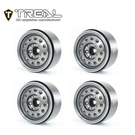 Treal Metal 1.9 Beadlock Wheel Rims 4pcs Vintage Design Wheel Hub for Wagon Wheel 1:10 RC Crawler -Type I - Titanium