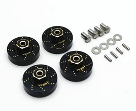 Treal Axial SCX24 Brass Extended Wheel Hubs (4p) +5mm Axle Counter Weight 12g -Black