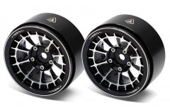 Treal 1.9 Wheels Beadlock Wheel Rims (2) for 1:10 RC Crawler Trucks Type A - Black