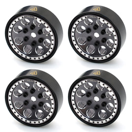 Treal 1.0 Beadlock Wheels(4P-Set) for Axial SCX24 1/24 Crawler Brass Ring Weighted 22g - Gray