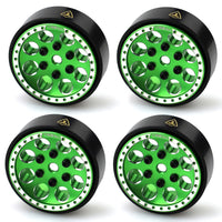 Treal 1.0 Beadlock Wheels(4P-Set) for Axial SCX24 1/24 Crawler Brass Ring Weighted 22g - Green