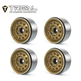 Treal Metal 1.9 Beadlock Wheel Rims 4pcs Vintage Design Wheel Hub for Wagon Wheel 1:10 RC Crawler -Type I - Bronze