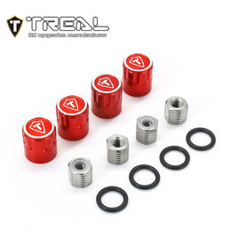 TREAL 1.9 Wheel Center Caps M4 Nuts(4P) for 1/10 RC Crawler TRX4 Axial SCX10 III SCX10 II Capra - Red