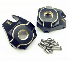 Treal Brass Front Steering Knuckles SCX10 II (Black)