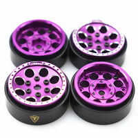 Treal 1.0 Beadlock Wheels(4P-Set) for Axial SCX24 1/24 Crawler Brass Ring Weighted 22g - Purple