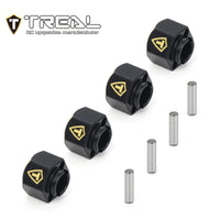 TREAL Brass Wheel Hubs 7mm*6mm Hex, 1g/pc (4pcs) for 1/18 TRX-4M Defender and Bronco (Black)