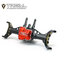 TREAL Aluminum 7075 Front Axle Housing w Brass C hubs Upgrades for 1/18 TRX4M Defender Bronco - Black