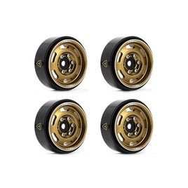 Treal 1.0'' Beadlock Wheels (4pcs) Vintage Wheels For 1/24 SCX24 Bronco Gladiator C10 Deadbolt - Type E (Bronze)