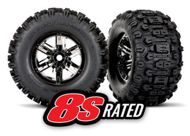 Traxxas X-Maxx Sledgehammer Pre-Mounted Tires w/17mm Hex (Black Chrome) (2)