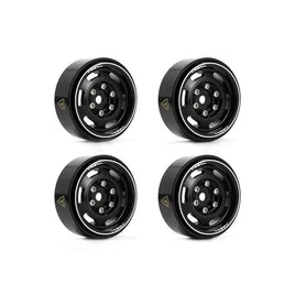 Treal 1.0'' Beadlock Wheels (4pcs) Vintage Wheels For 1/24 SCX24 Bronco Gladiator C10 Deadbolt - Type E (Black)