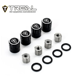 TREAL 1.9 Wheel Center Caps M4 Nuts(4P) for 1/10 RC Crawler TRX4 Axial SCX10 III SCX10 II Capra - Black