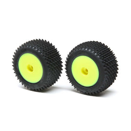 Losi Mini-T 2.0 Step Pin Pre-Mounted Rear Tires (Yellow) (2)