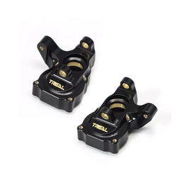 Treal SCX24 Brass Inner Portal Covers Front Steering Knuckles for Portal Axles (Black)