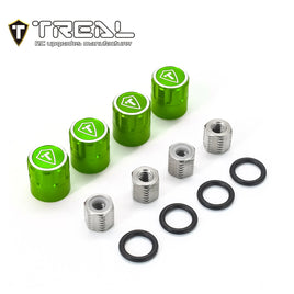 TREAL 1.9 Wheel Center Caps M4 Nuts(4P) for 1/10 RC Crawler TRX4 Axial SCX10 III SCX10 II Capra - Green