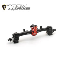 TREAL SCX24 Rear Portal Axles Complete Kit, Aluminum 7075 CNC Machined Axle Housing for Axial 1/24 SCX24 - Black