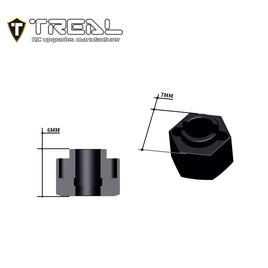 TREAL Brass Wheel Hubs 7mm*6mm Hex, 1g/pc (4pcs) for 1/18 TRX-4M Defender and Bronco (Black)