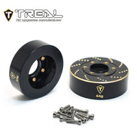 TREAL 1.9 Brass Wheel Weights 64g Brake Disc Weights (2) for TRX4 SCX10 III SCX10 II Capra 1/10 Crawler Wheels