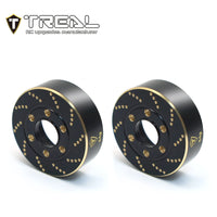 TREAL 1.9 Brass Wheel Weights 64g Brake Disc Weights (2) for TRX4 SCX10 III SCX10 II Capra 1/10 Crawler Wheels