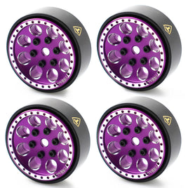 Treal 1.0 Beadlock Wheels(4P-Set) for Axial SCX24 1/24 Crawler Brass Ring Weighted 22g - Purple