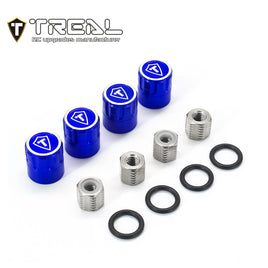 TREAL 1.9 Wheel Center Caps M4 Nuts(4P) for 1/10 RC Crawler TRX4 Axial SCX10 III SCX10 II Capra - Blue